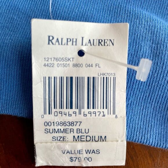 BLUE RALPH LAUREN DRAWSTRING SKIRT IN POWDER BLUE SIZE MEDIUM VINTAGE NWT - Picture 5 of 5